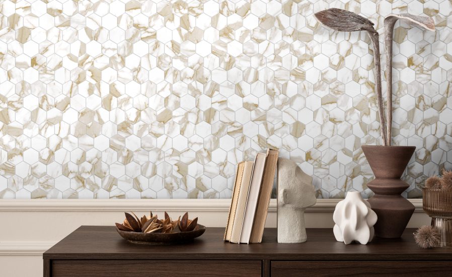Calacatta glass mosaic